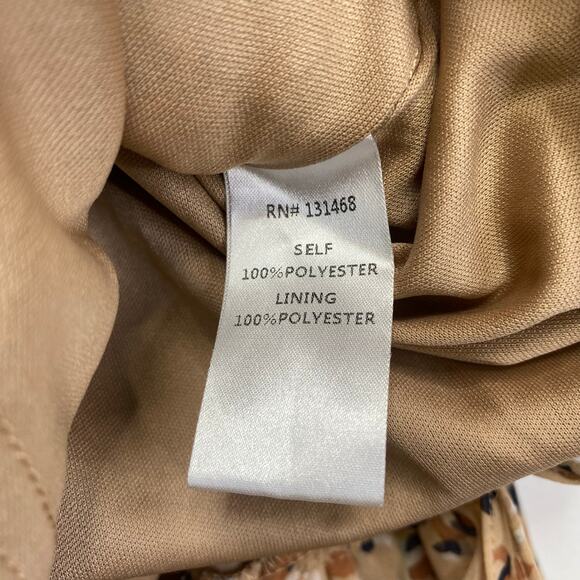 FATE Animal Print Tiered Ruffle Dress Taupe Leopard Chiffon Fall Neutral Size XS - Picture 9 of 10